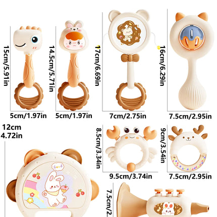 Baby Hand Beat Drum Percussion Instrument Toy Set Puzzle Early Education Enlightenment Toy Safety Material Grasping Train Gift