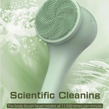 Electric Body Brush Automatic Bath Brush USB Rechargeable Rotating Brush Waterproof Extended Handle For All Skin Types