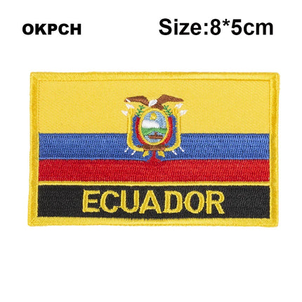 Dominican Rep. Flag Embroidery Patches Iron on Saw on Transfer patches Sewing Applications for Clothes in Home&Garden