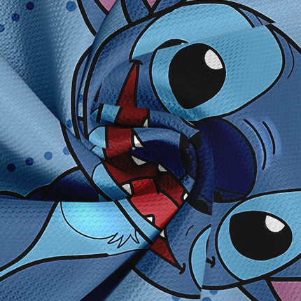 Disney Stitch Big Portrait T-Shirt, Men Light Blue Polka Dot Casual Short Sleeve Daily Wear Tee