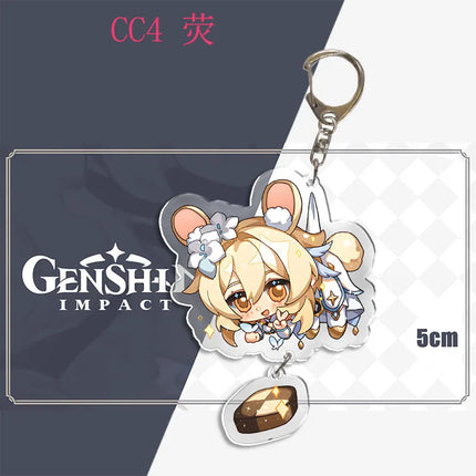 Genshin Impact Keychain Pendant ZhongLi Klee Raiden Shogun Xiao Wendi LingHua Car keyring Women Bag Charms Anime Game key chains