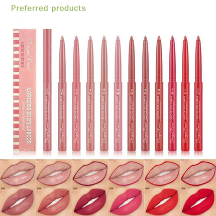 1Pc 12 Colors Waterproof Long-Lasting Automatic Lip Liner Makeup Matte Lipstick Pen Lip Gloss Lipliner For Beginners
