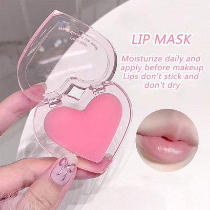 Pink Heart Lip Care Set Moisturizing Reduce Dry Wrinkles Transparent Tint Mirror DUDU Lip Oil Lip Mask Girl Lipstick Makeup Base