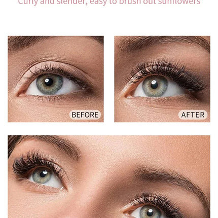 Black Sunflower Mascara 3D Ultra-Fine Eyelash Lengthening,Brown Waterproof Long-Lasting,Must-Have Cosmetic For Korean Beginners