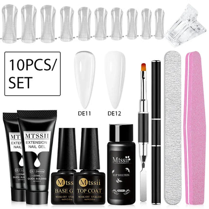 MTSSII 20m Extension Nail Gel Set Manicure Set Finger Quick Buliding Extension Gel Nail Polish Kit Soak Off UV Gel LED Nail Art