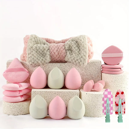 Pink Makeup Kit 20/40pcs with Brush Set, Makeup Sponge, Travel Bag | 2025 Viral Cosmetic Tools Collection