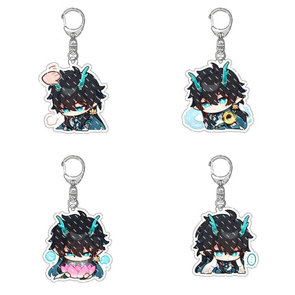 Honkai: Star Rail Anime Figure Acrylic Keychain Dan Heng Feixiao Firefly Model Plate 4pc/set Keyring Game Fans Gift