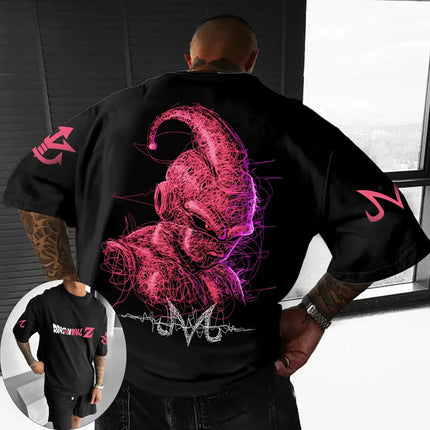Dragon Ball Japanese Anime Printed Men T-Shirt Majin Buu Men's Clothing Harajuku Short Sleeve Goku T-shirt 2026 Summer Clothing