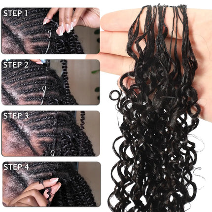 Deep Curly Crochet Human Hair Wet And Wavy Quick Weave Knotless Hair Extensions Water Wave Feather Twist Braiding Hair For Boho