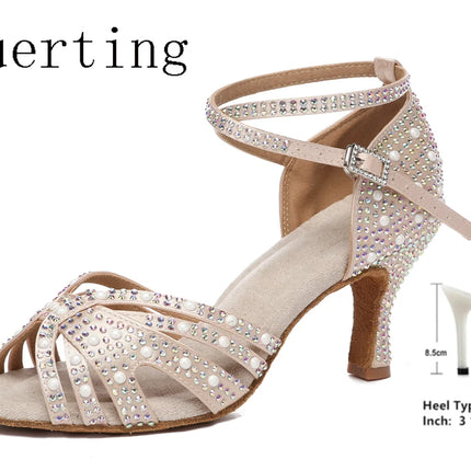 Juerting new Heels Modern Jazz Salsa soft soled women's adult Latin Chacha Rumba Bachata dance shoes