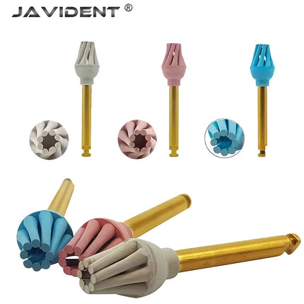 6Pcs/Set Dental Polishing Octopus Wheel Rubber Polishing Low-Speed Bending Machine Eagle Claw Wheel Spiral Flexible Brush