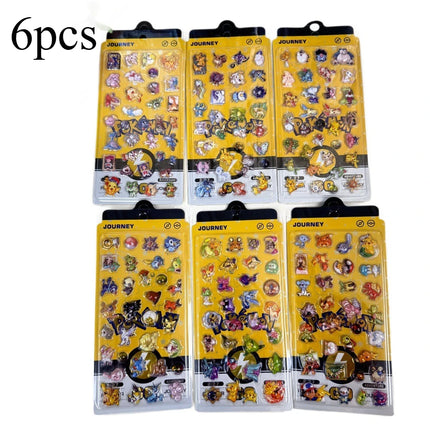 Trendy Pokemon Journey Series Stickers, 3D Puffy Decals for DIY Craft, Album & Stationery Decor