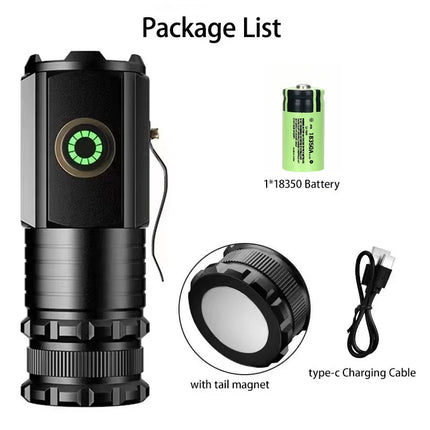 Portable Powerful Mini LED Flashlight with Pen Clip Rechargeable Pocket Emergency Torch Waterproof Hiking Camping Flash Light