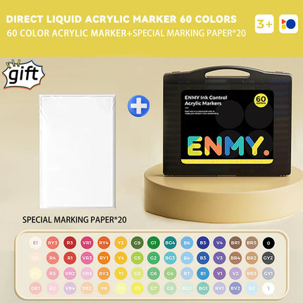 enmy Black box Direct Liquid acrylic markers with paper 24-80 colors soft head colorful painting pen DIY Paint Marker