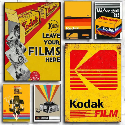 Retro Fashion K-KodakS Self-adhesive Art Poster Retro Kraft Paper Sticker DIY Room Bar Cafe Stickers Wall Painting