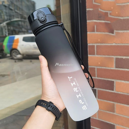 0.5/1 Liter Large Capacity Sports Water Bottle Leak Proof Colorful Plastic Cup Drinking Outdoor Travel Portable Gym Fitness Jugs