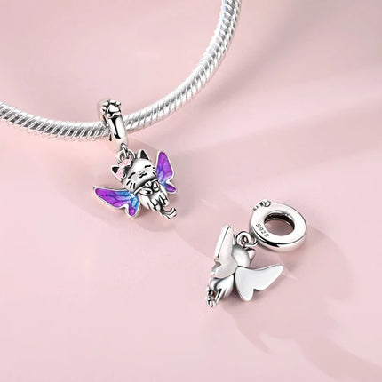 Spring Charms Beads Pendant 925 Sterling Silver Flower Butterfly Dragonfly Mushroom Charms Fit Bracelet Woman Man DIY Jewelry