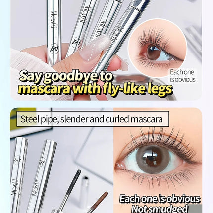 Waterproof Metallic Tube Mascara Black/Brown Silk Fiber Long Curling Non-Clumping Eyelash Extensions Spiral Makeup for Eyes