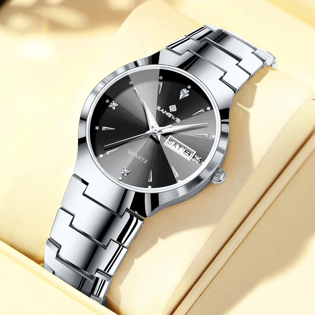 BANGWEI Luxury Business Men's Wristwatch Stainless Steel Waterproof Luminous Man Watch Date Week Fashion Quartz Watches For Men