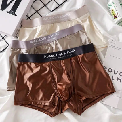 Men's Underpants Ice Silk Seamless Panties Men Underwear Smooth Breathable Boxer Shorts Underwear For Men