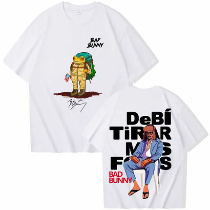 Debi Tirar Mas Fotos World Tour 2026 Bad Bunny Graphic T-Shirts Men Women Loose Casual Cotton Tees Street Hip Hop Oversized Tops