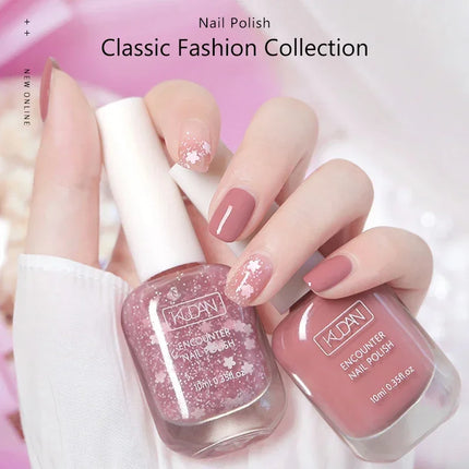 KUDAN 6Pcs Water-Based Nail Polish Set 10ml Nude Red Pink Peel-Off Air-Dry Nail Art Polish Kit Manicure No Need Lamp