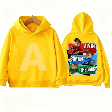 Alvin and Chipmunks Printed Children's Hoodie for Autumn and Winter Outdoor Boys and Girls Casual Kid Sweatshirt