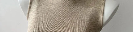 Korean Sle Knitted Vest Women's Base Layer Tank Top Svel f High Collar Spring Autumn Winter Inner And Outer Wear