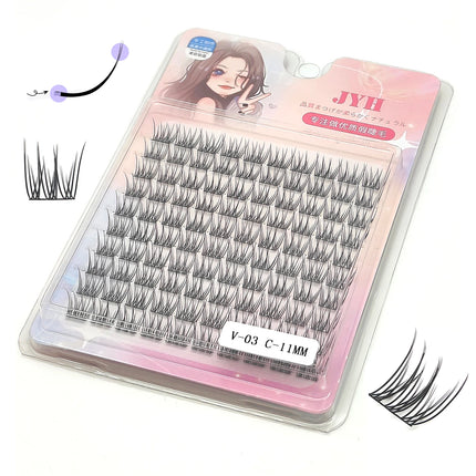 DIY Clusters Natural 10-16mm C/D Curl Individual Soft Tips Light Split Double Tips Segmented Eyelash Extension Dovetail Lashes