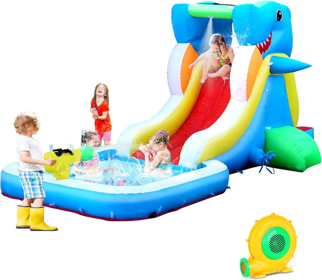 SkyBounce Inflatable Water Slide Bounce House for Kids Backyard Toddler Blow Up Bouncer  Blower Climbing Wall Cannon Party
