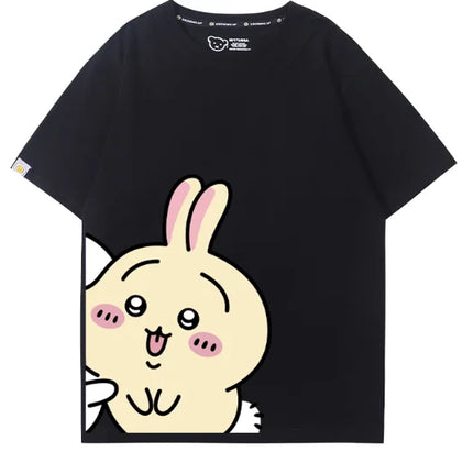 MINISO Cute Chiikawa Print Short Sleeve Women Men Loose Casual Everyday Wear T-shirt Stylish High-quality Tops Clothing