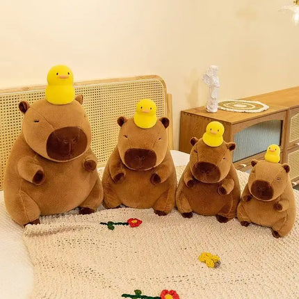 Hot Kawaii Fluffy Capybara Plush Doll Pillow Capybara with Tortoise Stuffed Toy Animals Kids Juguetes Birthday Gift Home Decor