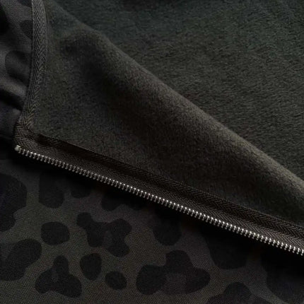 2026 New Arrival Women Y2K Dark Leopard Print Zip Up Hoodie Oversized Vintage High Street Hooded Sweatshirt