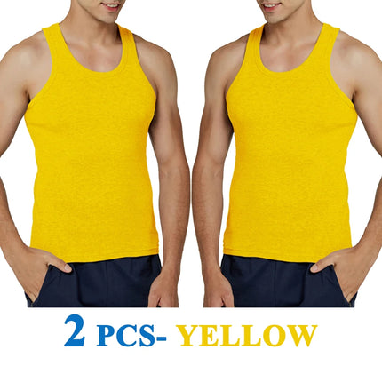 Tank Tops Men 100% Cotton Running Vest Fitness Cool Top Gym Sport Slim Colorful Outdoor Casual Undershirt Male Gift 7 Colors