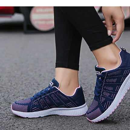 Women Casual Shoes Fashion Breathable Walking Mesh Flat Shoes Sneakers Women 2021 Gym Vulcanized Shoes White Female Footwear