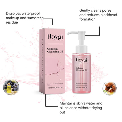 Gentle Collagen Makeup Remover for Sensitive Skin Waterproof Pore Cleansing Non Comedogenic 100ml Travel Size Facial Cleanser