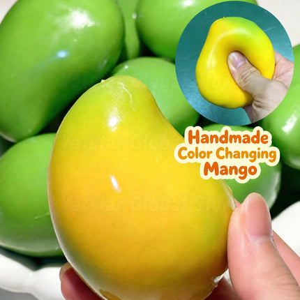 2026 New Handmade Crispy Mango Squishy Stress Ball Crunchy Squeeze Fidget Toy Round Blocks ASMR Sensory Decompression for Adults