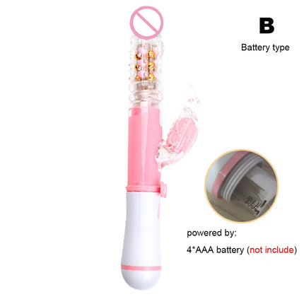 Erotic Butterfly Vibrators For Women Vaginal Clitoris Stimulator Anal Plug Rotate Stretch Fake Dildo Female Masturbator Sex Toys