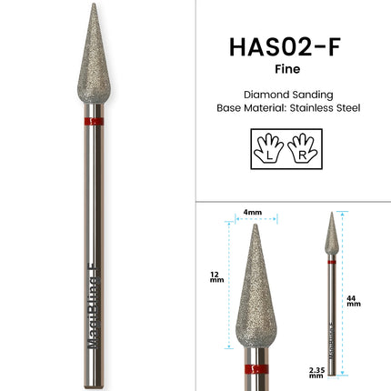 MagiBling Diamond Nail Drill Bits for Efile Buffer Manicure Left Right Rotary Cuticle Nail Corner Polish DIY Nails Tools 3/32"