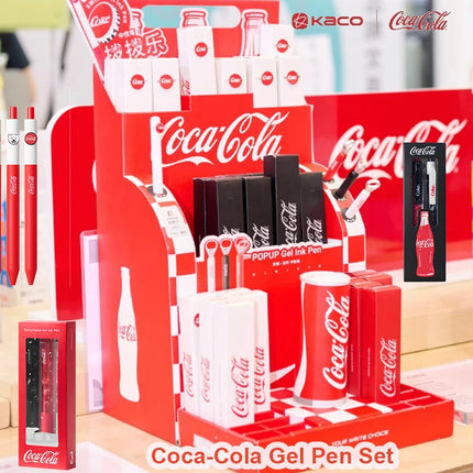 Kaco Gel Ink Pen Set Coca Cola ST Nib No-Smudge Smooth Writing Roller Pens Students Exams Journaling Value Stationery Gift Ideas