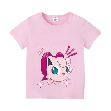 Pokemon Pikachu Boy Girl T Shirt Cute Cartoon Baby Clothes Squirtle Gengar T-Shirts Charmander Eevee Print Tees Kids Summer Tops