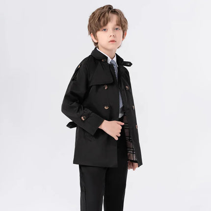 Wholesale JUCPKID Children Boys Suits Kids Boy Trench Coat Shirt Pants Suits Outfits Sets 2-10Y Handsome Teens Boys Elegant Suit