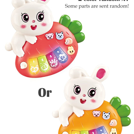 Cartoon Electric Music Toys for Kid, Lighting Musical Piano Model Lion Rabbit Elephant Early Education Gifts