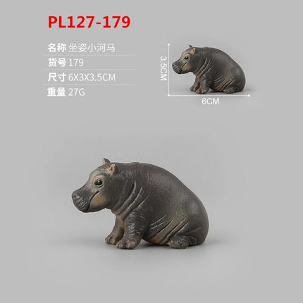 High Quality Simulated Wildlife Set Roaring Hippopotamus Model Realistic Hippo Family Decor Toys For Children Christmas Gifts