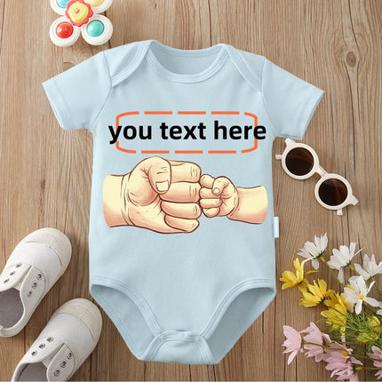Custom Text (Baby's Name) Jumpsuit It's all Settled Print Cotton Onesie 0-12 Months Triangle Romper Design DIY Newborn Clothes