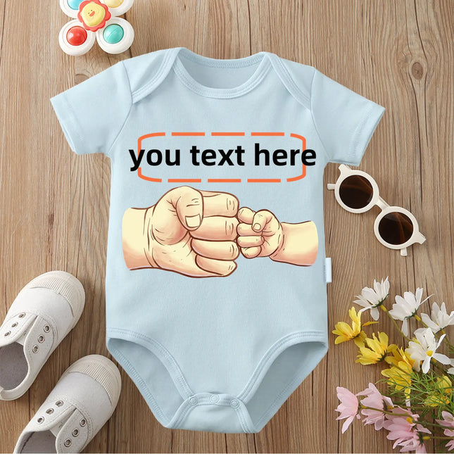 Custom Text (Baby's Name) Jumpsuit It's All Settled Print Cotton Onesie 0-12 Months Triangle Romper Design DIY Newborn Clothes