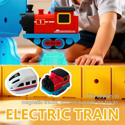 Versatile Magnetic Assembled Rail Car Front Toy Children's Educational Electric Track Car Toys 3D Building Tracks Cube Rails Toy