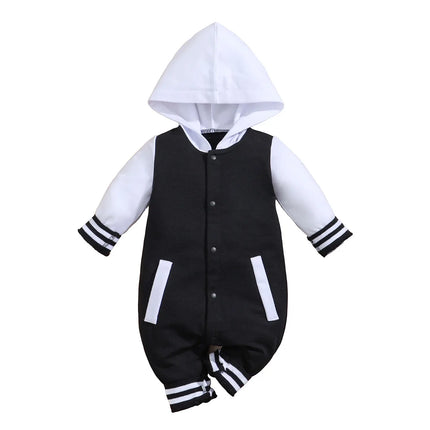 IURNXB Newborn Baby Romper Hooded Sweatshirt Boys Girls Long Sleeve Onesie Infant Outfit Clothes Fall Spring Jumpsuits 0-18M