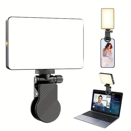 Rechargeable Selfie Light, Phone Fill Light with Clip, Portable Detachable Clip-On Video Light for Selfies, Makeup, Live Streaming, Suitable for Iphone, Android, iPad Smartphones