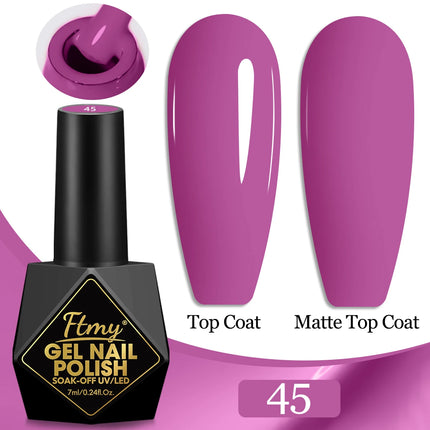 7ml Color Gel Polish Set Popular Series Nail Polish Smooth Texture Colorful Manicure UV LED Soak Off Nail Art Semi Permanent Shi